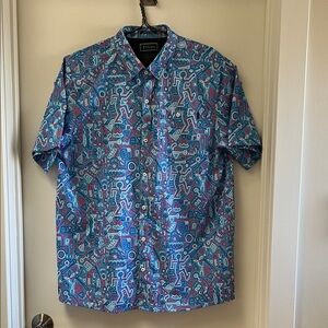 William Murray Golf Blue and Pink Patterned Shirt